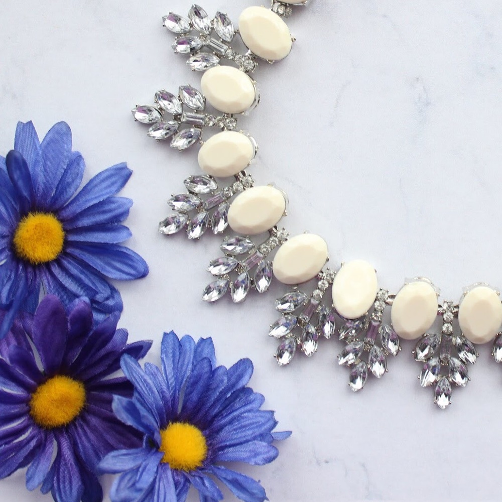 Crystal & Ivory Statement Necklace